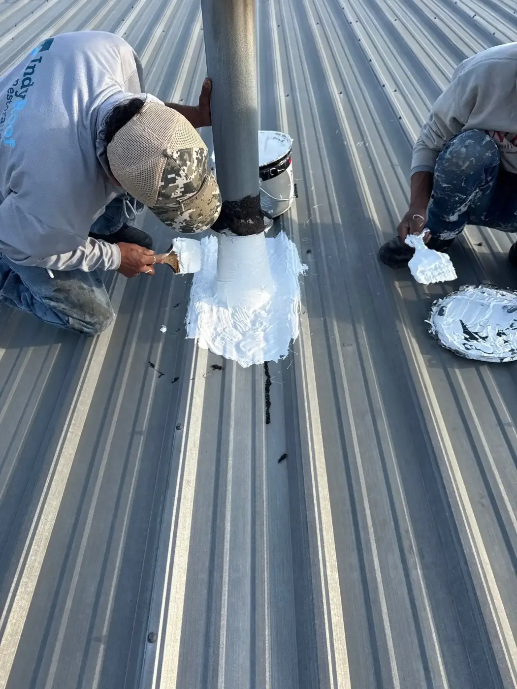 Tarping and dry-in on a McCordsville commercial roof